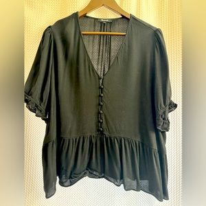 Madewell button front peplum blouse